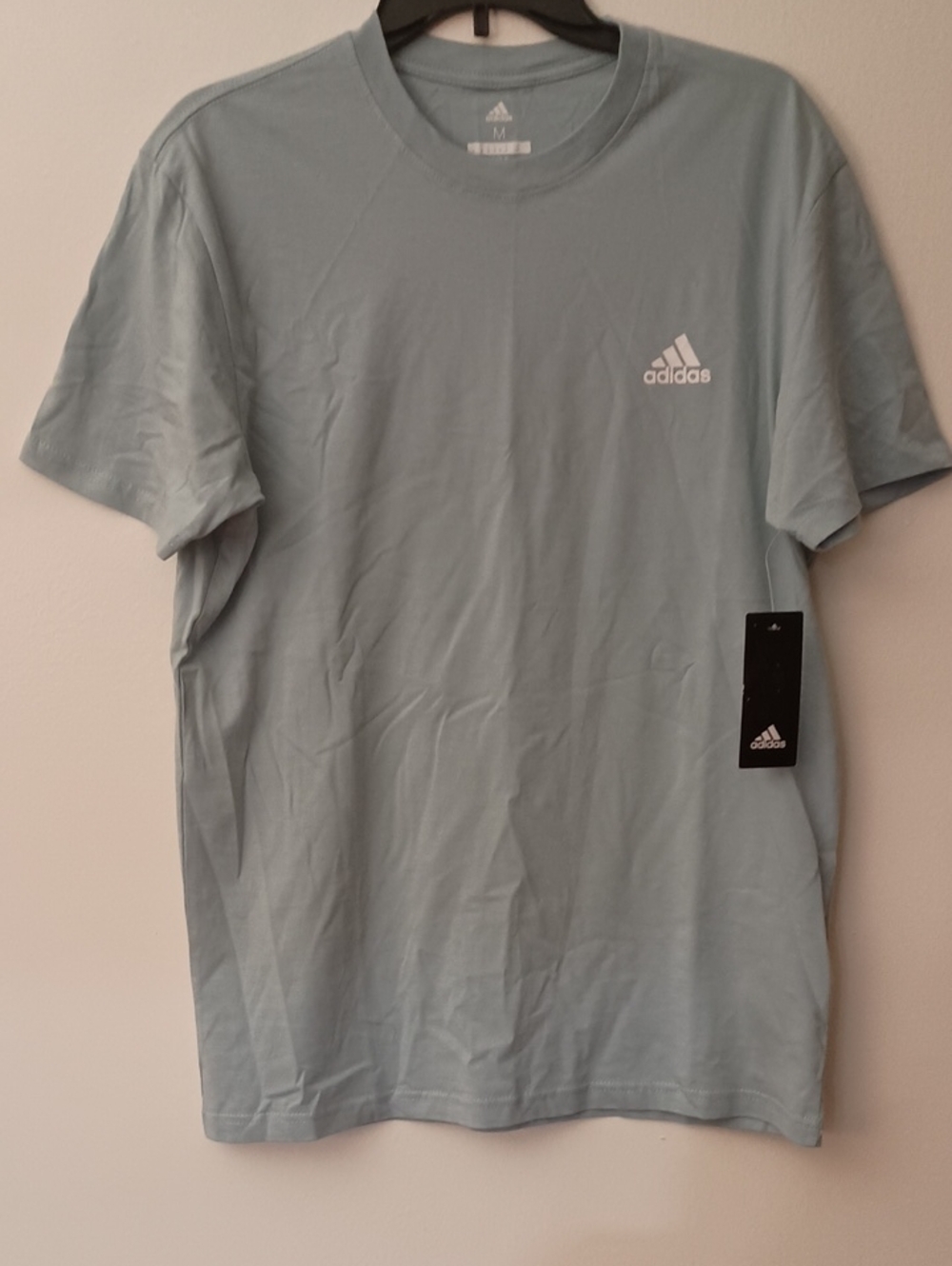 adidas Men's Pale Blue Short Sleeve Logo Tee